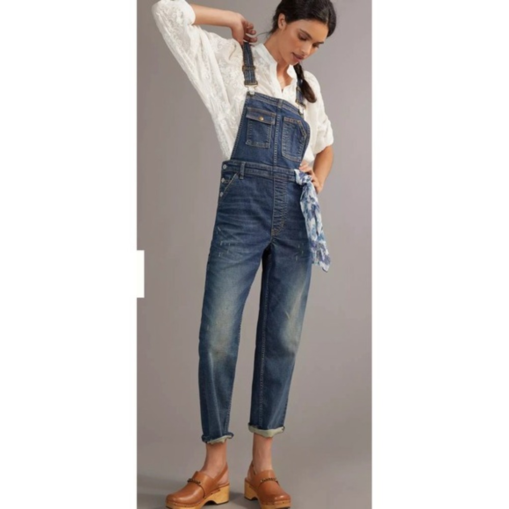 Pilcro‎ The Lex Bib Overalls 30. Distressed Raw Hem Cargo Y2K Carpenter Grunge